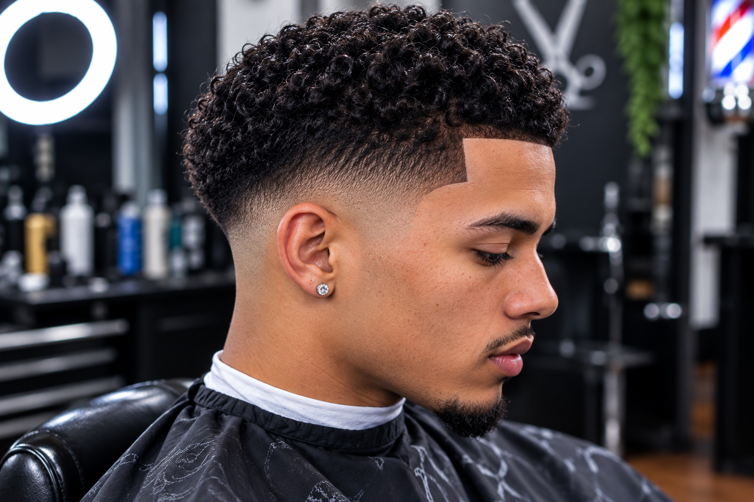 Curly top with skin fade